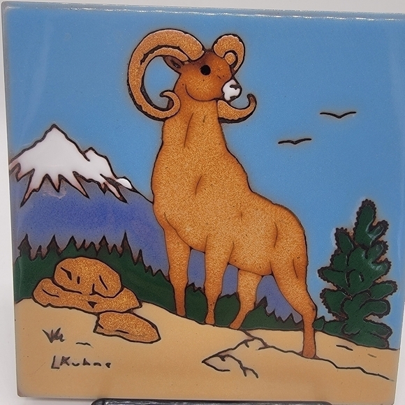 VINTAGE Leone Kuhne Earthtones tile - Picture 1 of 7